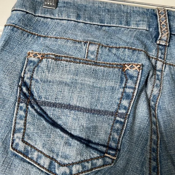 INDUSTRIAL COTTON BLUE JEANS JUNIOR SIZE 7 VINTAGE RARE EMBROIDERED BELT LOOPS - Picture 14 of 17